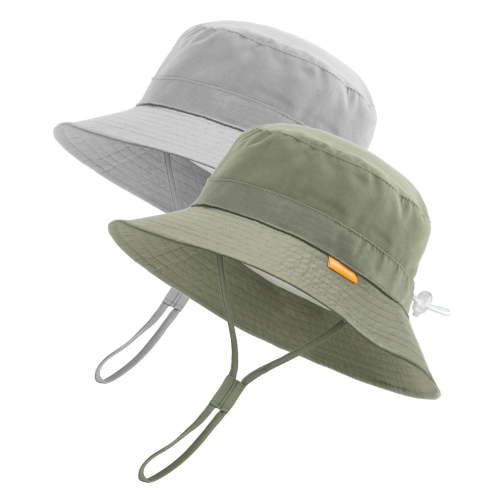 FURTALK 2PC Baby Sun Hat Toddler Boys Girls Bucket Hat for Kids 0-5 Years UPF 50+ Sun Protective Child Summer Beach Hats
