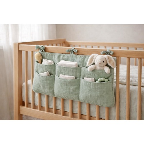 Crib Organizer Sewing Pattern PDF, 2 Sizes, Nursery Pocket Caddy, Beginner Baby Sewing Tutorial