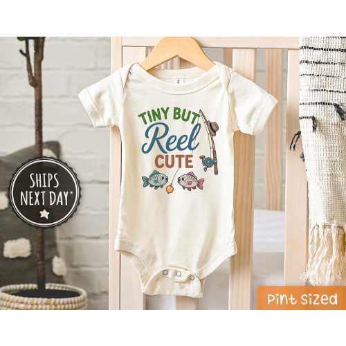 Tiny But Reel Cute Baby Onesie® Funny New Fishing Buddy Bodysuit Cute New Baby Onesie®