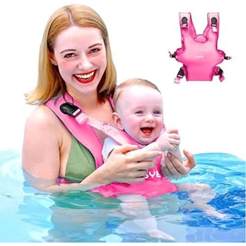 Baby Carrier, Dual-Use Adjustable Baby Sling Support Infant Chest Holder with Drawstring Backpack for Newborn to Toddler 13-33 lbs Swimming Pool Beach Land (Pink)