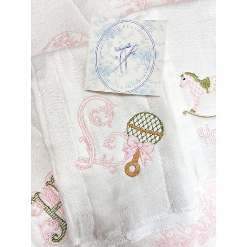 Personalized Embroidered Muslin Burp Cloths, Baby Girl Gift, Shower Gift, Newborn Essentials