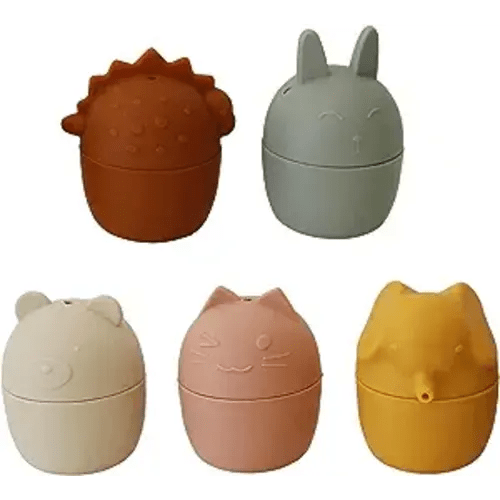 Marlowe & Co Silicone Animal Bath Toy Set for Babies and Toddlers, Squeeze Bath Toys (Harvey Mix)