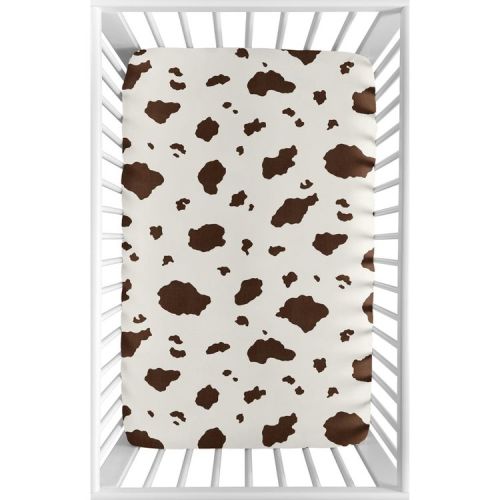 Sweet Jojo Designs Gender Neutral Unisex Baby Fitted Mini Crib Sheet Western Cowgirl Brown Off White
