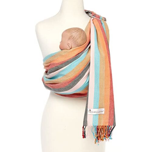 Hip Baby Wrap - Adjustable Baby Ring Sling & Infant Wrap Carrier for Newborns & Toddlers - Soft Cotton Baby Wrap for Babywearing - for Nursing and Infant Shower Gifts, 8-35 lbs - Sunset