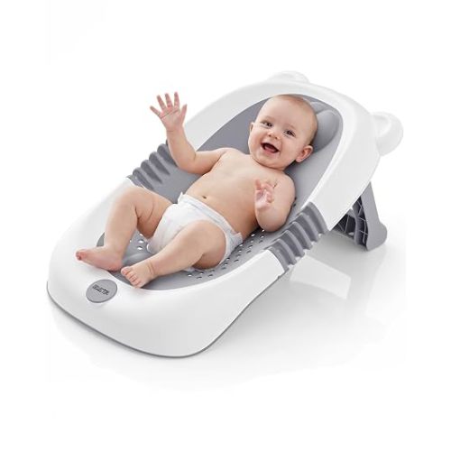 ISELECTOR Baby Bath Support for Babies 0-6 Months Grey