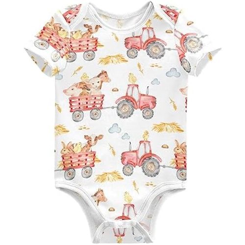Ollabaky Unisex Baby Bodysuits Short-Sleeve Cotton Baby Clothes for Girls Boys 0-24 Months