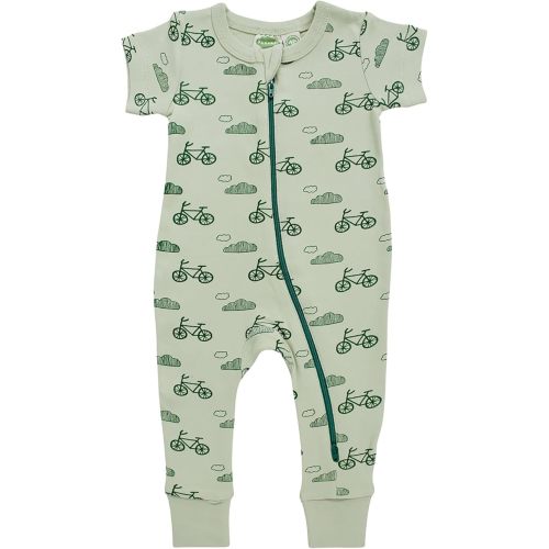 PARADE Organic Signature Print '2-Way' Zip Romper - Short Sleeve
