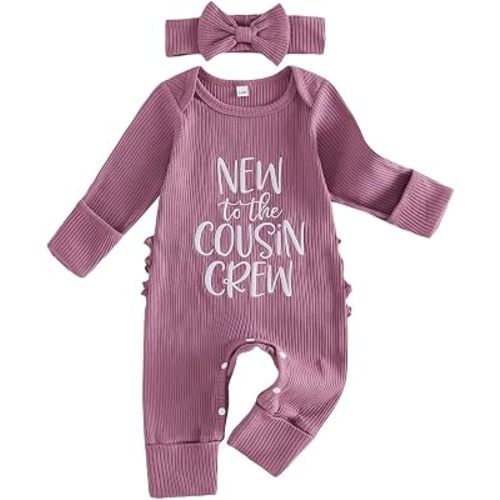 Sejardin Infant Baby Girl Fall Clothes Letter Print Romper Newborn Jumpsuit