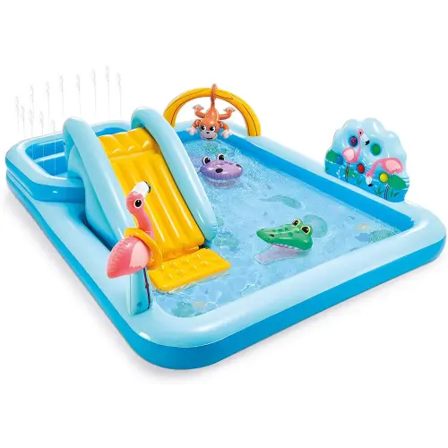 Inflatable Jungle Adventure Play Center – 96′′ x 78′′ x 28′′ – Kiddie Pool for Ages 2 and Up