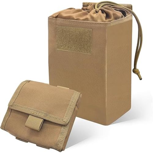 ELVO Molle Dump Pouch, Roll-Up Drawstring Magazine Pouch, Folding Recovery Storage Pack, Utility Dump Pouch Waist Bag for Tactical