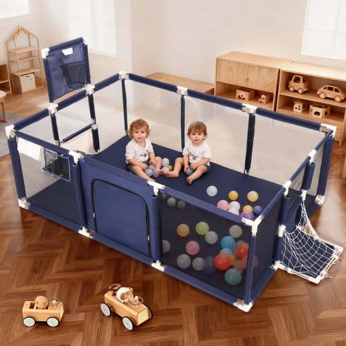 Millhouse Baby Playpen, Corral Bebe Niños, Infant Play Pen, Area de Juego Grande 71x48inch, Seguridad Robusta, Azul