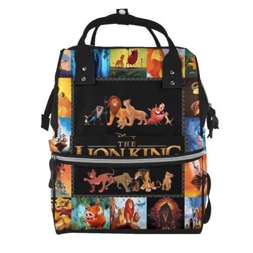 The Lion King Mummy Diaper Bag Backpack Casual Shoulder Bags Travel Hiking Outdoor Pack Mummy Backpack