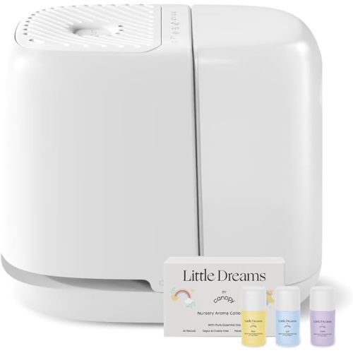 Canopy Nursery Humidifier 2.0, White, 36 HR Run Time, 2.5L Capacity Tank - Sleep Lights, White Noise, Clean Aroma Diffusion - Promote Deep Sleep & Happy Skin - Humidifier, Filter & Aroma Kit
