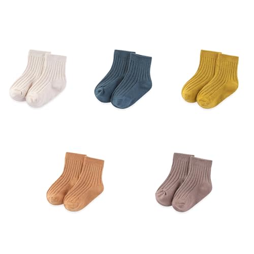 JELYLOVE Unisex Baby Boy Girl Socks 5 Pack Ankle Crew Socks Breathable Socks Newborn Accessories Set