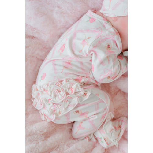 Ruffle Zipper Bamboo Footie | Darling Ballerina