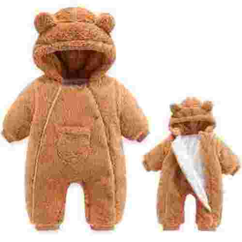 Baby Boys Bodysuits Girls Rompers Bear Suit Thick Hooded Coat Winter Warm Outwear Snowsuit Long Sleeve Casual Kid Romper Children Girl Clothes for 0-3 M