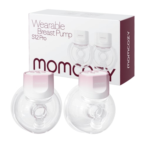 Momcozy Breast Pump Hands-Free Wearable & Wireless Pump, with DoubleFit Hybrid Flange, 3 Modes & 9 Levels Electric Pump Portable, Smart Display, 24mm Flange, 2 Count, Cozy Pink HSA/FSA Eligible