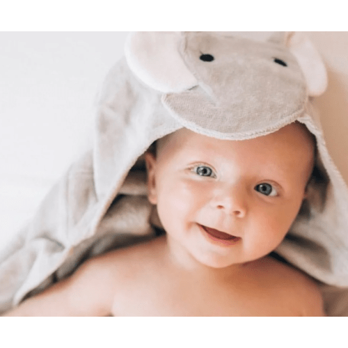 Gray Elephant Hooded Baby Bath Wrap – Elegant Baby