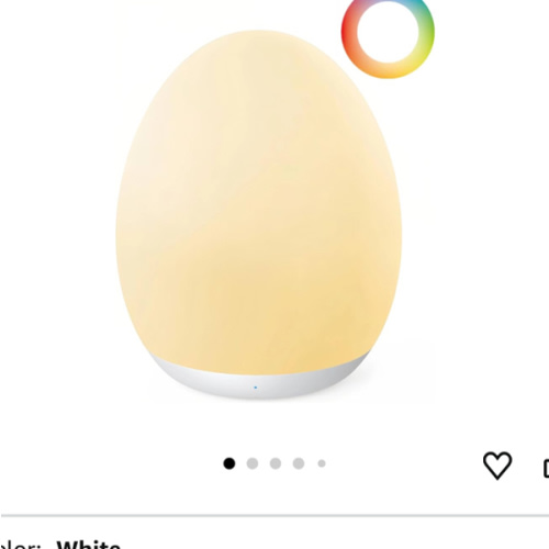 JolyWell Night Light for Kids, Baby Night Light with 7 Colors Changing Mode & Stepless Dimming, Nursery Night Light BPA Free,Rechargeable Egg Night Light for Breastfeeding 1h Timer & Touch Control