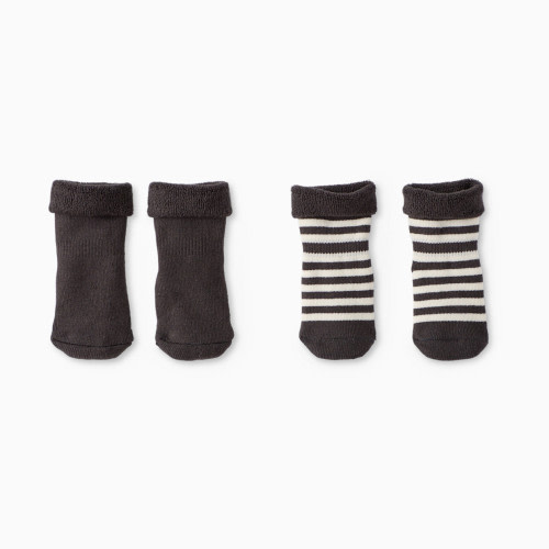 Hanna Andersson 2-pk Baby Socks - Soft Black, 0-6 Months