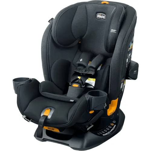 Chicco OneFit LX ClearTex All-in-One Car Seat with LeverLock Installation, Slim Design, Convertible Car Seat, Seat for Infants and Children 5-100 lbs | Ebony/Black