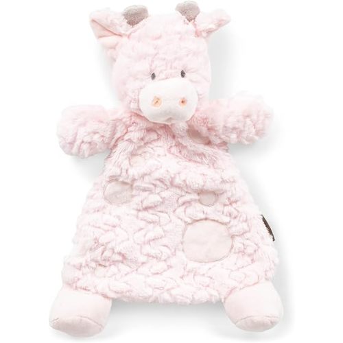 DEMDACO Gracie Giraffe Soft Pink 13 x 11 Plush Polyester Stuffed Animal Rattle Blankie