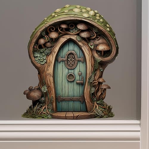 Green Mushroom Fairy Door - Fairy Door Wall Sticker