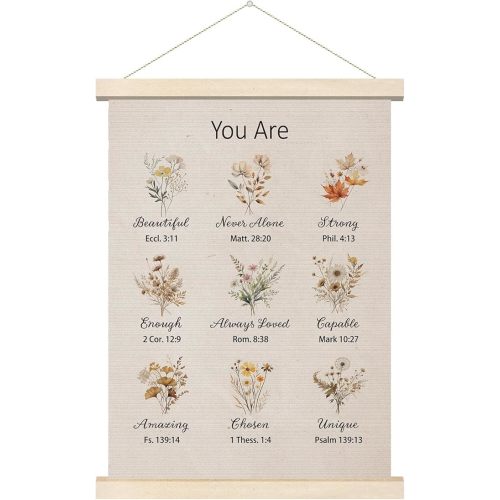 Tillfuru Inspirational Winnie Wall Art Hanger, Bible Verses for Kids, Christian Religious Wall Art Gifts, Classic Winnie Wall Decor, for Nursery Classrooms Bedroom Living Rooms 12x16 Inch