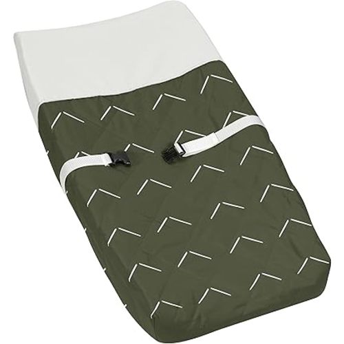 Sweet Jojo Designs Dark Green Boho Arrow Boy Girl Baby Changing Pad Cover Infant Newborn Diaper Table Change Mat Sheet Hunter Sage Modern Bohemian Gender Neutral Farmhouse Shabby Chic Ivory Arrows