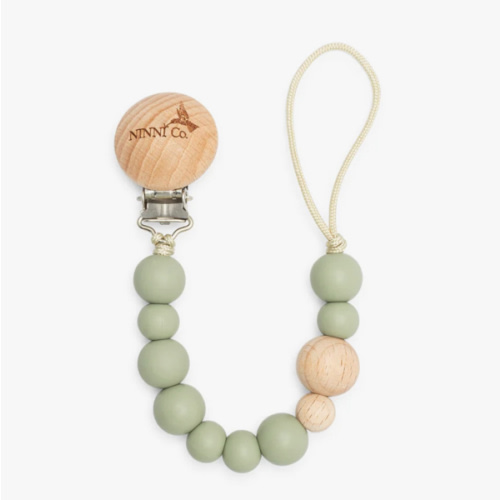 Ninni Co. Olive Green Pacifier Clip