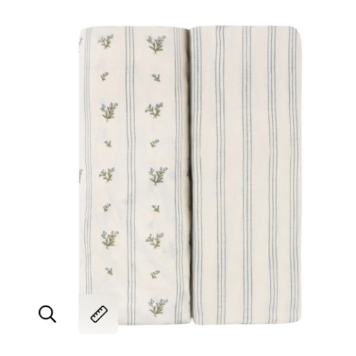 Mini Crib / Pack n play Sheet Set - Linear Berry Leaf – Ely's & Co.