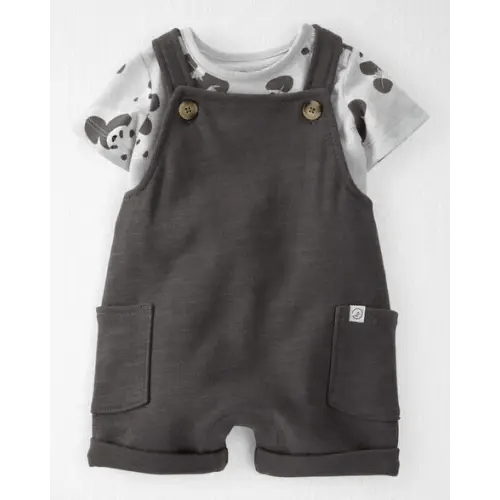 Baby Organic Cotton Shortall Set in Panda Bear - Little Planet | Carter's