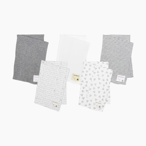 Burt's Bees Baby Organic Burp Cloth (5 Pack) - Heather Grey Pattern