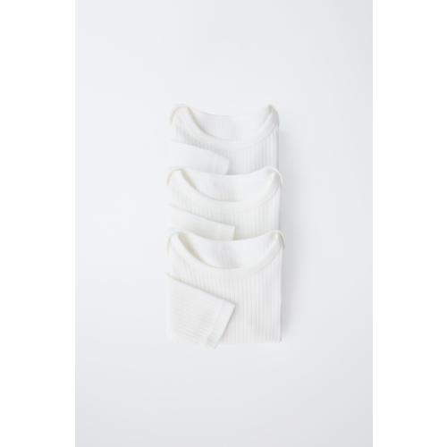 6 MONTHS-3 YEARS/ THREE-PACK OF LONG SLEEVE BODYSUITS - Oyster-white | ZARA United States