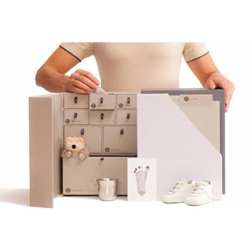 Savor | Baby Keepsake Box | Slate Gray - Newborn Keepsake–Easier than Baby Book–Baby Shower Gift-Memory Box Personalized Handmade, Acid-Free, & Built to Last + DIY Memory Organizer