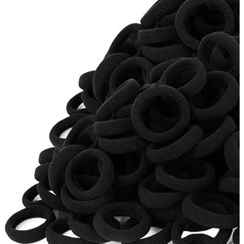 Baby Hair Ties, Elastic Hair Bands Small Hair Ties for Girls Rubber Bands Elastic Ponytail Holders (Black)