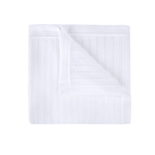 White Pointelle Knit Blanket I Feltman Brothers