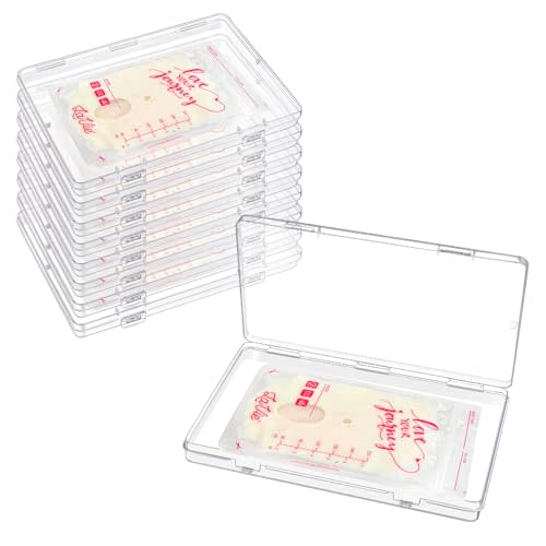 GRETJOB 8 Pcs Clear Flat Breast Milk Freezer Storage Organizer, Space Saving Breastmilk Freezer Tray for Breastfeeding Bag Organization, Reusable Breastmilk Storage Containers, 7.48 x 5.11 x 0.67 in