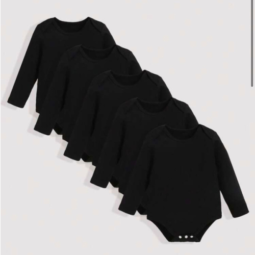SHEIN Playful Pals 5pcs/Set Baby Boy Casual Solid Color Bodysuits, Versatile Long Sleeve Bodysuit, All Season Chic Outfits For Autumn/Winter | SHEIN USA