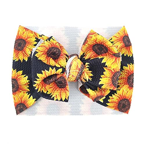 7" Sunflower bow baby headband Festival Headwrap Hair Accessories.(FD33) (D)