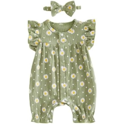 YINGISFITM Newborn Baby Girl Summer Clothes Short Sleeve Bubble Romper Bow Shorts Jumpsuit Infant Outfit 0 3 6 9 12 18 Months