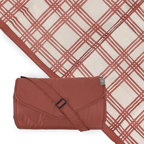 Little Unicorn 5'x7' Outdoor Family Picnic & Beach Blanket | Durable & Water-Resistant Fabric | Compact Fold & Easily Wipes Clean | Zipper Pocket (Picnic Plaid)