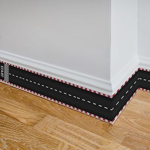 QUCHENG Peel and Stick Wall Decor Vehicle Road Border Decals for Kids Room Nursery DIY Vinyl Murals Boys Bedroom Decorations