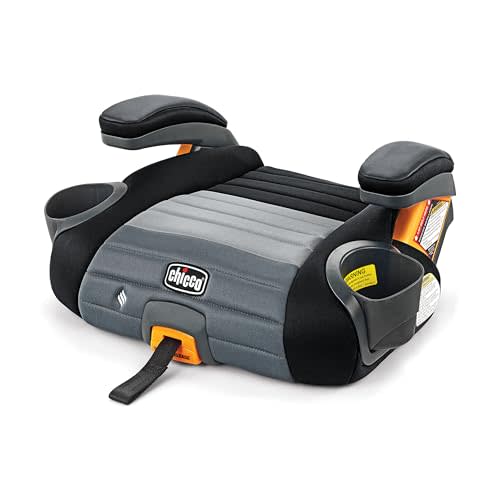 Chicco GoFit ClearTex Plus Backless Booster Car Seat, Latch Attachment, Quick-Release Latch Removal, Portable Car Booster Seat for Children at Least 4 Years Old and 40-110 lbs, Obsidian/Black