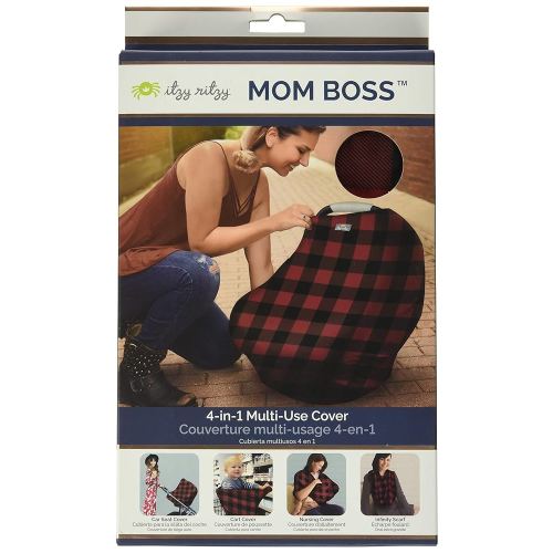 Itzy Ritzy 4-in-1 Nursing Cover, Car Seat Cover, Shopping Cart Cover & Infinity Scarf – Breathable, Multi-Use Nursing Cover Up for Breastfeeding, Carseat Canopy & Stroller Cover (Buffalo Plaid)