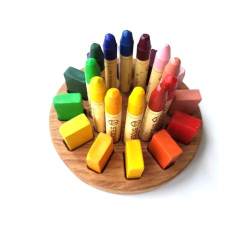 Waldorf crayon holder for Stockmar 12 blocks and 12 sticks, personalized gift for kids, desk organization, crayons are not included