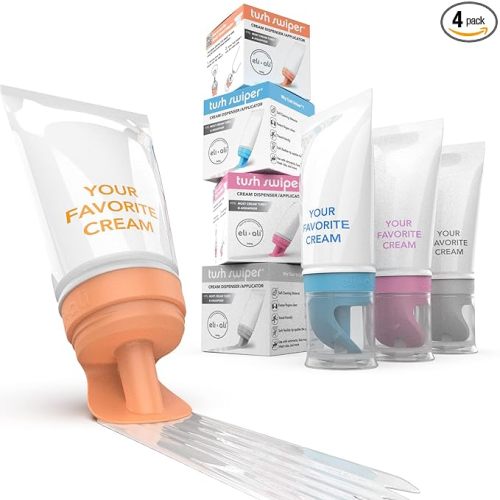 Eli & Ali Tush Swiper - Diaper Rash Cream & Butt Paste Applicator - Universal Fit for Most Diaper Creams | Mess-Free & Hygienic Alternative to Cream Spatula - Carry Less Baby Gear - Variety, 4 Pack