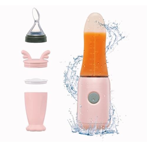 Socila Blender Baby Food Processor Mini Portable Blender With Silicone Feeding Bottle and Baby Spoons USB Quick Recharging