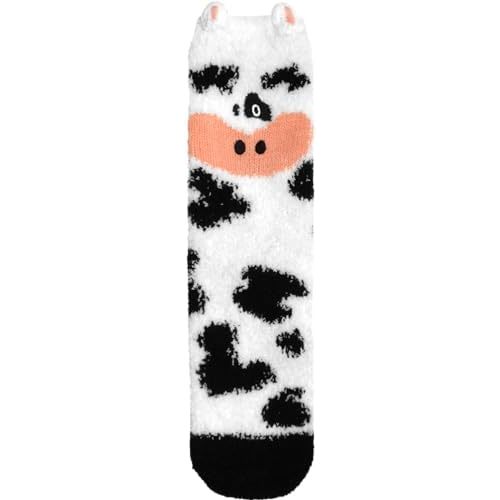 BambooMN Super Soft Cozy Warm Cute Animal Non-Slip Fuzzy Crew Winter Socks, 1 Pair
