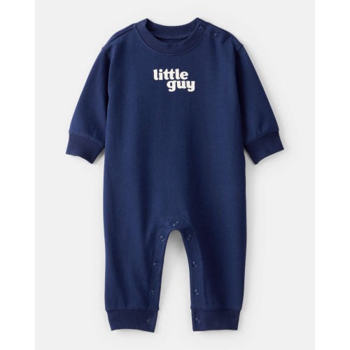 Baby Boy 'Little Guy' Cotton Long-Sleeve Jumpsuit - Navy - Carter's | Carter's